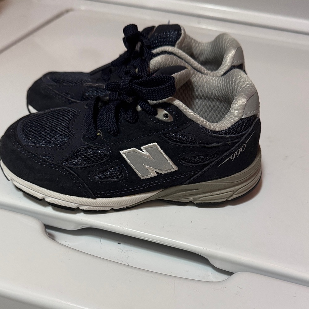 New Balance Kids' Dark Blue and Light Gray Sneakers